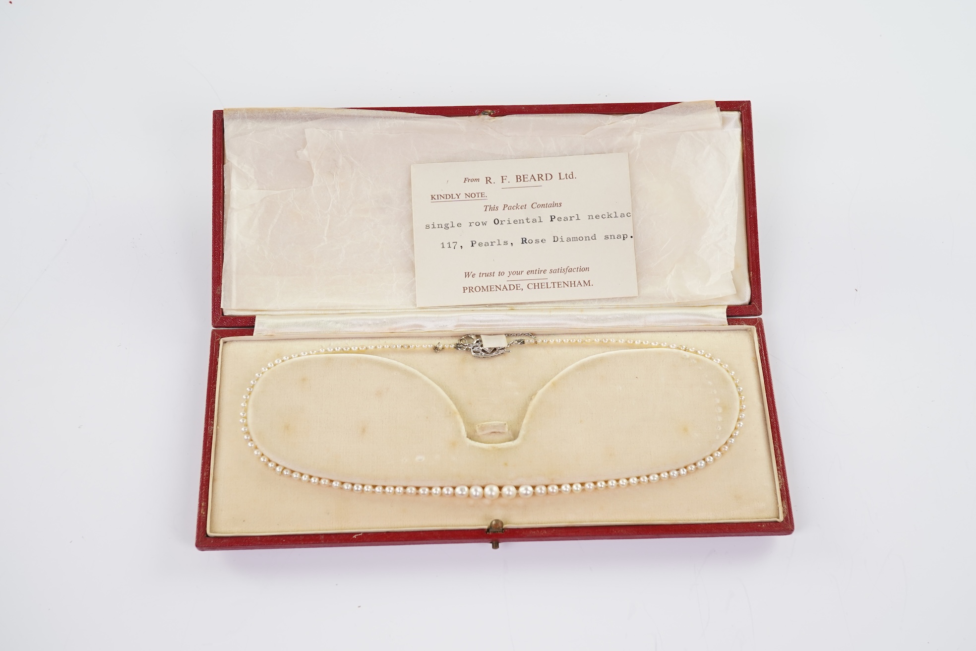 A cultured pearl and diamond necklace, early 20th century